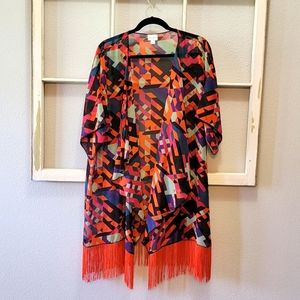 LuLaRoe Geometric Multi-Colored Kimono 👘